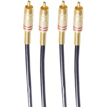 shiverpeaks BASIC-S Καλώδιο ήχου 2x RCA σε 2x RCA 2,5m Μαύρο/Χρυσό BS40224