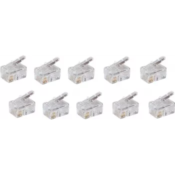 SHIVERPEAKS BASIC-S αρθρωτό βύσμα RJ10/RJ14 4P4C χωρίς θωράκιση, επιχρυσωμένες επαφές, 10 τεμ. BS72039-10