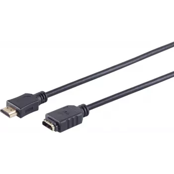 SHIVERPEAKS S/CONN maximum connectivity Καλώδιο επέκτασης HDMI 2,0m - HDMI Type-A αρσενικό βύσμα σε υποδοχή θηλυκή, επιχρυσωμένες επαφές, Ultra HD 4K, 3D, HEAC, Ethernet, ARC, CEC, High Speed with Ethernet, μαύρο 77479-2.0