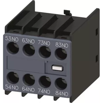 Siemens SIRIUS 3RH2 Μπλοκ βοηθητικών επαφών, 4 κλειστές επαφές, Μπροστινή τοποθέτηση, Ακροδέκτες βίδας, 3RH2911-1GA40