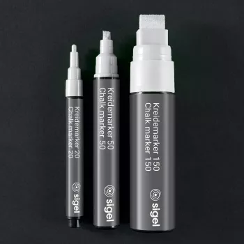 SIGEL Chalk Marker 150 μύτη σφήνας 5-15 mm λευκό σβηστό 1 τεμ.
