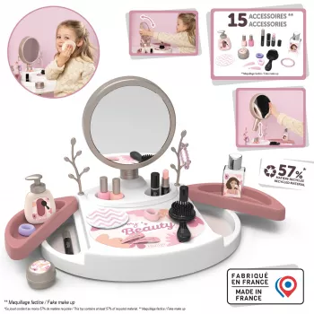SIMBA-DICKIE My Beauty Studio Διαδραστικό Τραπέζι Μακιγιάζ για Παιχνίδι Ρόλων με Φωτιζόμενο Καθρέφτη και 10 Αξεσουάρ για Παιδιά 3-6 Ετών