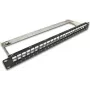 Wirewin TKS PANEL 24 BLACK - Θωρακισμένο τυφλό patch panel 24-Port Keystone, 19 ιντσών 1U τοποθέτηση rack, Μαύρο