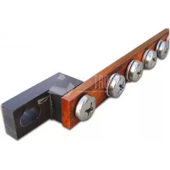 Wirewin ράγα γείωσης – σετ τοποθέτησης rack 19 inch, ανοξείδωτο ατσάλι, 490 mm, μαύρο/καφέ