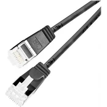 Wirewin Light Patchkabel Στρογγυλό U/FTP Cat 6a Μαύρο 1,5m Λεπτό Εύκαμπτο Θωρακισμένο PoE PKW-LIGHT-STP-K6A 1.5 SW
