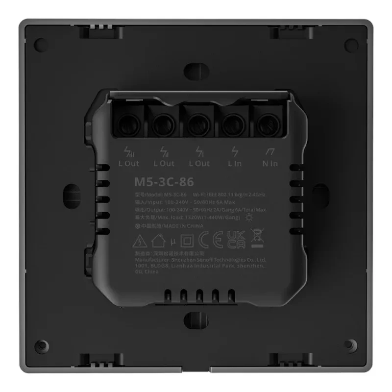 Smart Σκηνικός Επιτοίχιος Διακόπτης WiFi Sonoff M5 3C (3-Κανάλια)