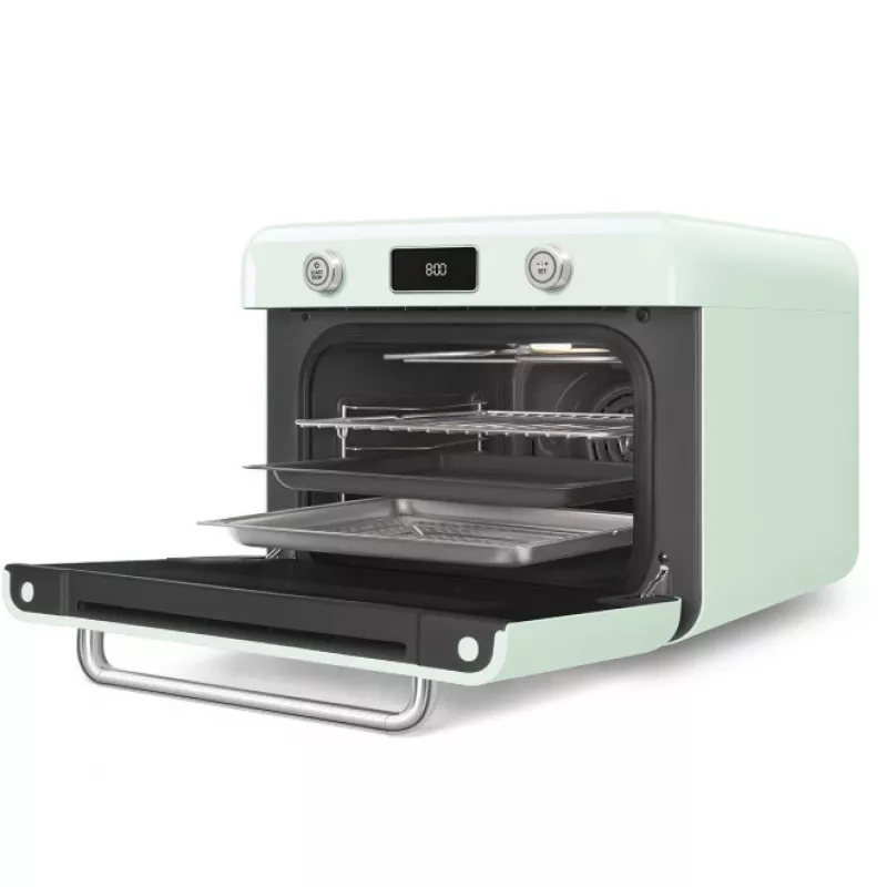 Smeg COF01PGEU μίνι φούρνος Vintage, παστέλ πράσινο
