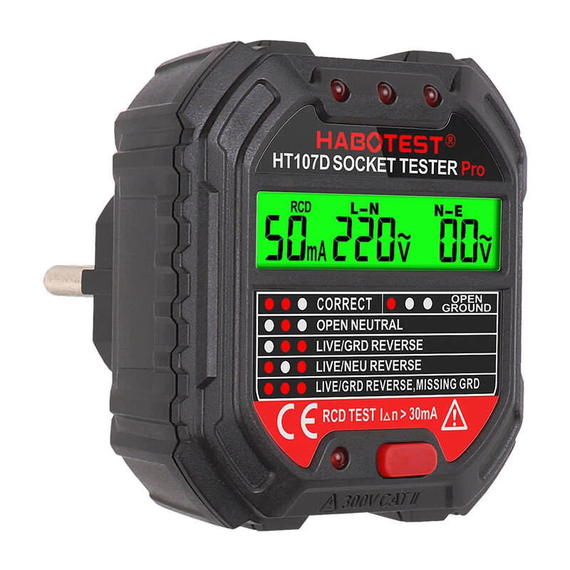 Δοκιμαστής πρίζας με ψηφιακή ένδειξη Habotest HT107D
