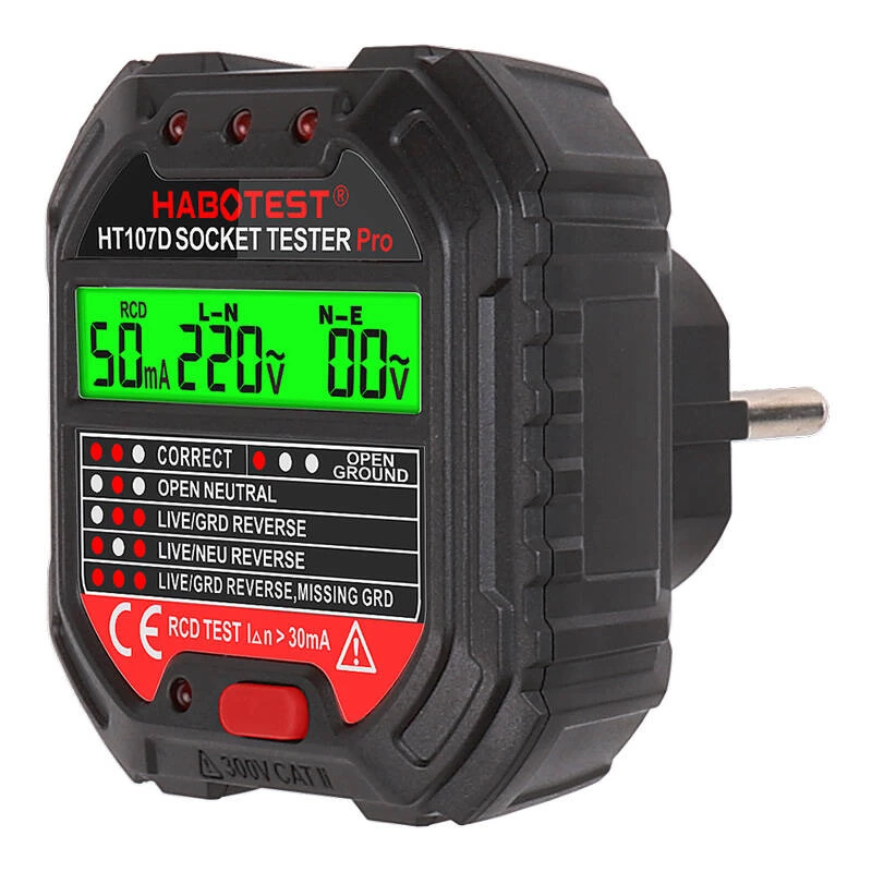 Δοκιμαστής πρίζας με ψηφιακή ένδειξη Habotest HT107D