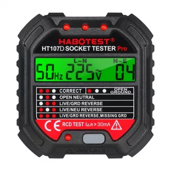 Δοκιμαστής πρίζας με ψηφιακή ένδειξη Habotest HT107D