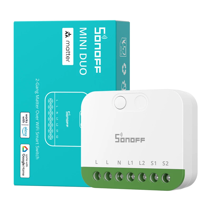 Sonoff MINI-2GS Matter Δύο-Κανάλι Mini Διακόπτης