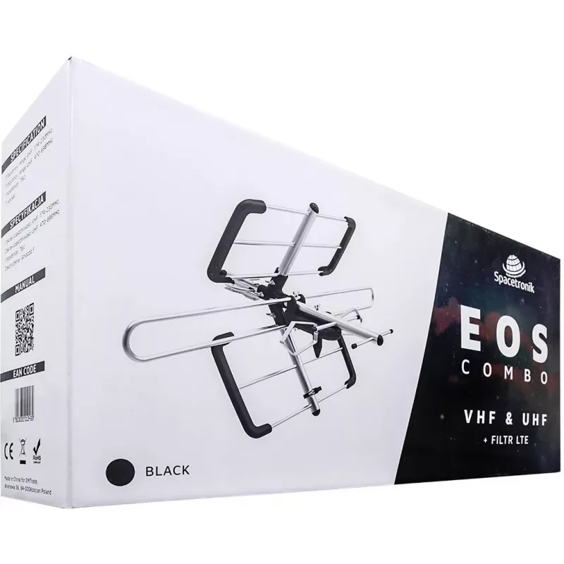 SPACETRONIK EOS Combo Black Παθητική Κεραία DVB-T/T2 EOS Combo Black (PASYWNA)
