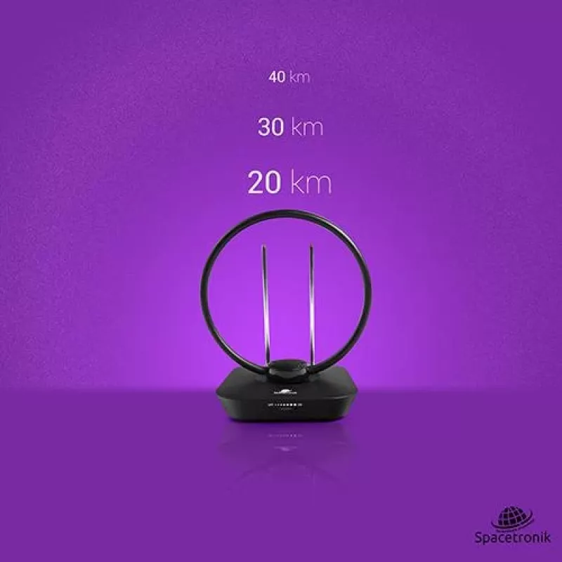 Spacetronik Locus Indoor κεραία DVB-T2 με ενισχυτή 45 dB και τροφοδοτικό