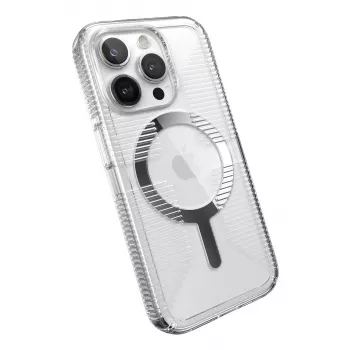 Speck Gemshell Grip + MagSafe για iPhone 15 Pro (Clear / Chrome Finish)