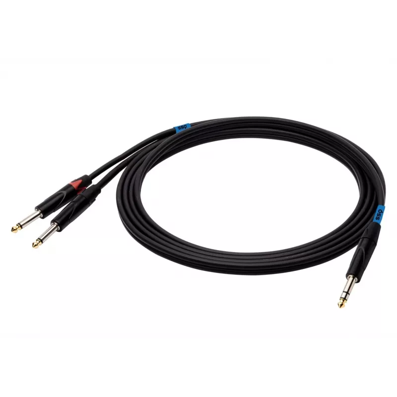 SSQ JSJM2 SS-1453 καλώδιο jack stereo - 2x jack mono 2 m μαύρο