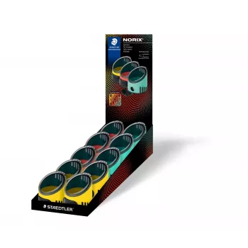 STAEDTLER NORIS Ξύστρα μονής τρύπας, στρογγυλή, διάφορα χρώματα, για μολύβια έως 8,2 mm, γωνία 23°, 1 τεμ. (516 001)