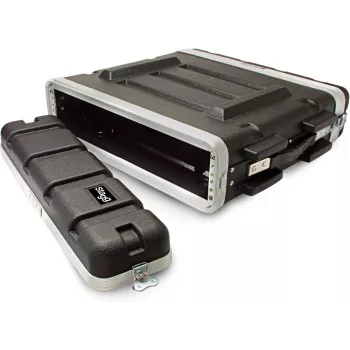 Stagg ABS 2U Θήκη rack 19 ιντσών με μπροστινό και πίσω καπάκι, Μαύρο