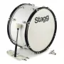 Stagg MABD-2010 20 inch Marching Bass Drum με Βάση Μεταφοράς και Μπαγκέτες, Λευκό