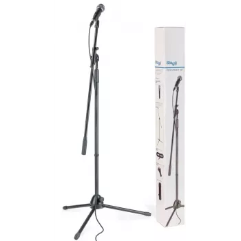 Stagg SDM50 SET σετ δυναμικού μικροφώνου με τρίποδο, καλώδιο και κλιπ