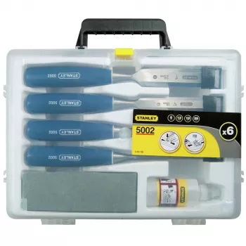 Stanley 5002 Series 6 τεμ. σετ ξύλινων σμίλων σε πλαστική βαλίτσα