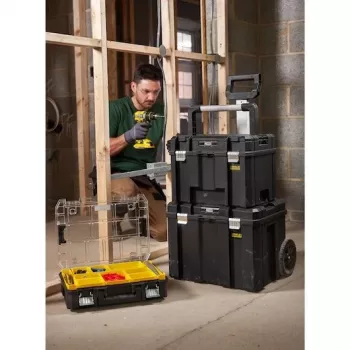 Stanley FATMAX PRO-STACK σκληρή θήκη εργαλείων, 22L, IP54, μαύρο με κίτρινες λεπτομέρειες
