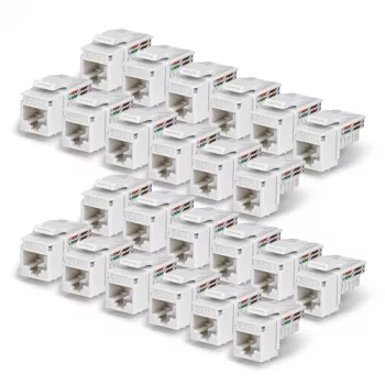 StarTech.com Cat6 Keystone Jack συσκευασία 24 τεμ., RJ45 UTP, 90 μοιρών 110 Punch Down, λευκό