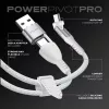 STATIK PowerPivot Pro πλεκτό καλώδιο Nylon, USB-C σε USB-C, 3m, λευκό