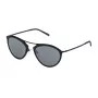 STING unisex γυαλί ηλίου SST07552531X - ορθογώνιος μαύρος σκελετός, γκρι φακοί πολυανθρακικού, προστασία UV400, πλάτος φακού 52 mm