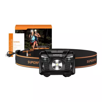 Superfire HL06 500 Lumen επαναφορτιζόμενο LED φακός κεφαλής, IP44
