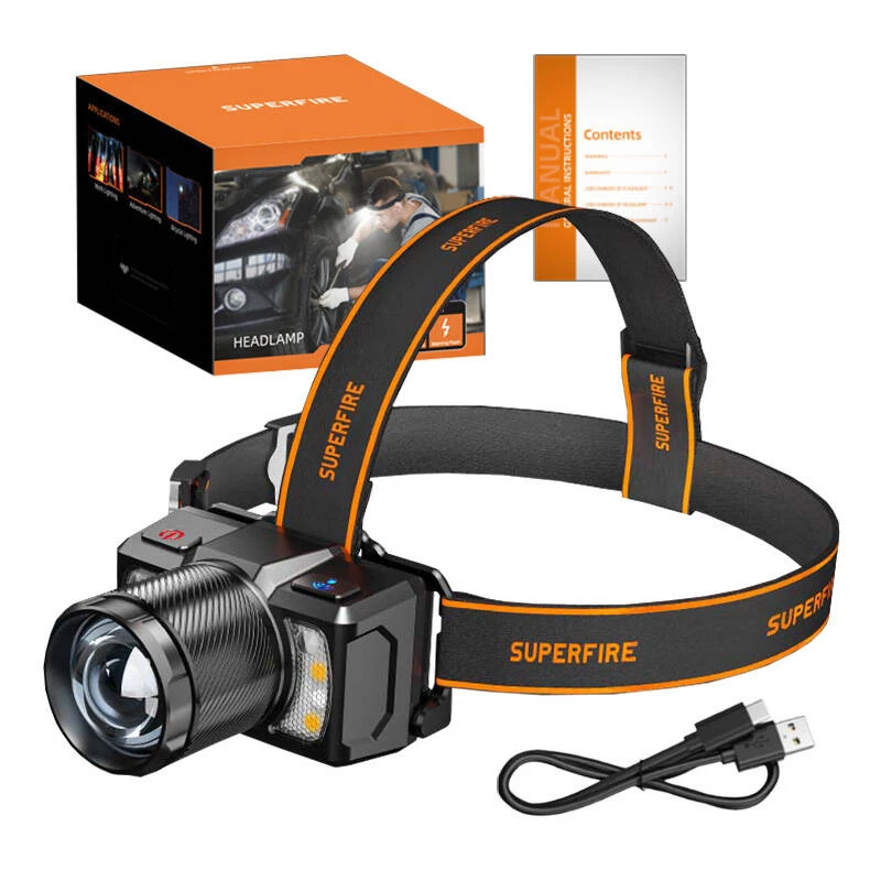 Superfire HL25 Φακός κεφαλής 700lm USB-C