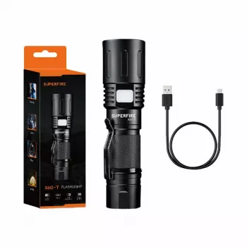 Superfire X60-T Φακός 1500 Lumen USB Type-C Επαναφορτιζόμενος