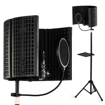 SUPRIMO AC5 SET ηχομονωτικό πάνελ 5 θέσεων για μικρόφωνο, πτυσσόμενο, μαύρο