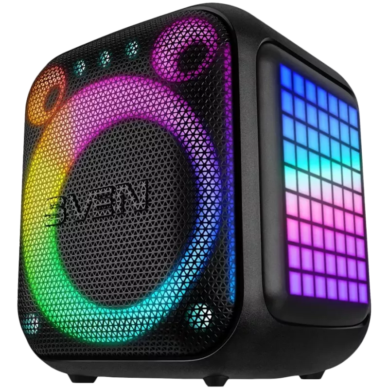 Φορητό Ηχείο Bluetooth SVEN PS-880, 110W RMS, TWS, FM, USB, microSD, Οθόνη LED, Μπαταρία Λιθίου, Μαύρο
