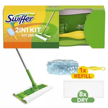 Swiffer Sweeper 2 σε 1 Σετ αρχικής χρήσης σφουγγαρίστρας και ξεσκονίστρας δαπέδου