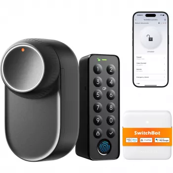 SwitchBot Ultra Touch Bundle Μαύρο, Lock Ultra Μαύρο, Keypad Touch, Hub Mini