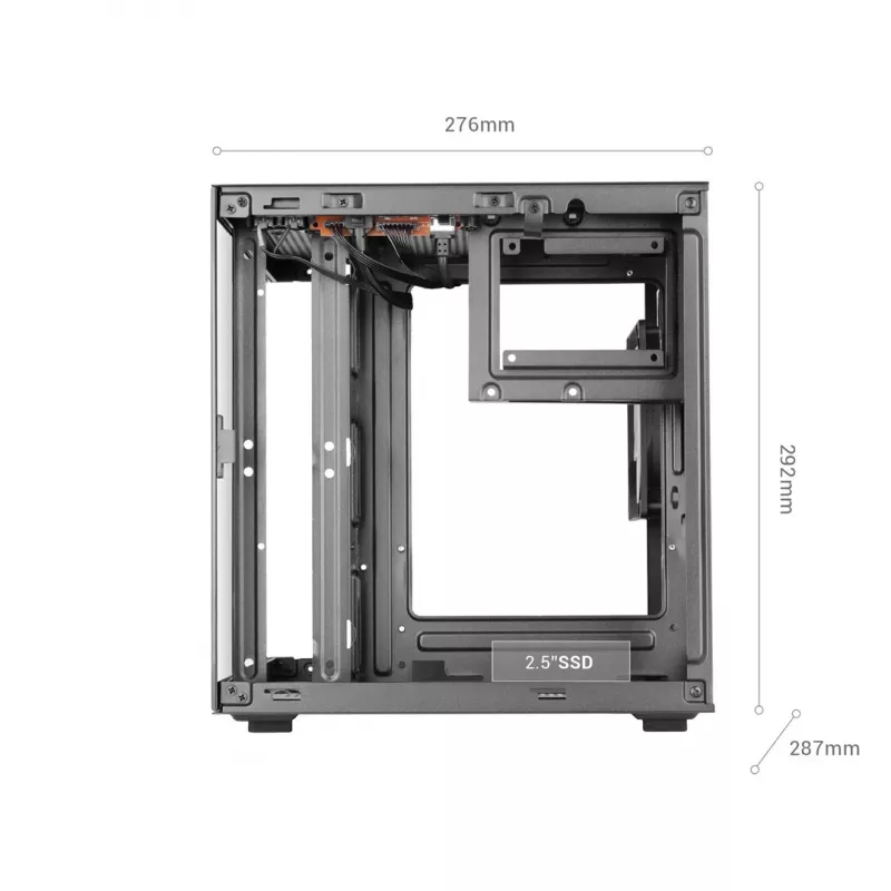 TACENS MARS MC-CUBE κουτί Micro-ATX, μαύρο, Tempered Glass, ARGB, USB-C