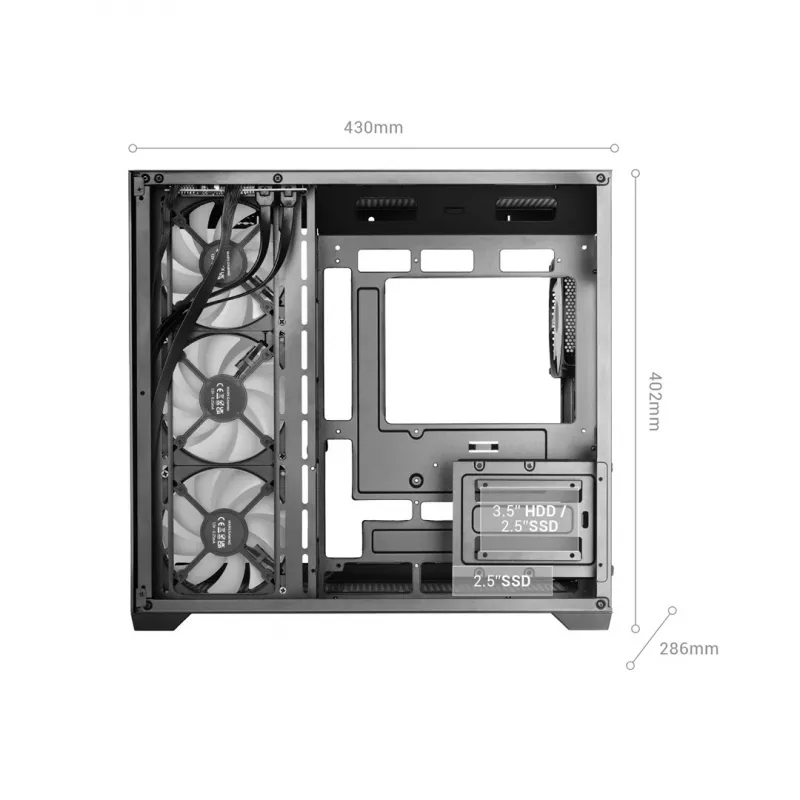 TACENS MARS MC-V5 4xARGB USB-C ATX Mid-Tower κουτί με tempered glass