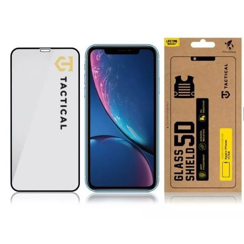 Tactical Apple iPhone 11/XR Glass 2.5D Full Glue Μαύρο