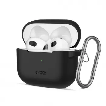 Tech-Protect Apple AirPods 3 Θήκη Σιλικόνης με Άγκιστρο Μαύρο
