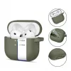 Tech-Protect Apple AirPods 4 θήκη σιλικόνης με άγκιστρο olive green