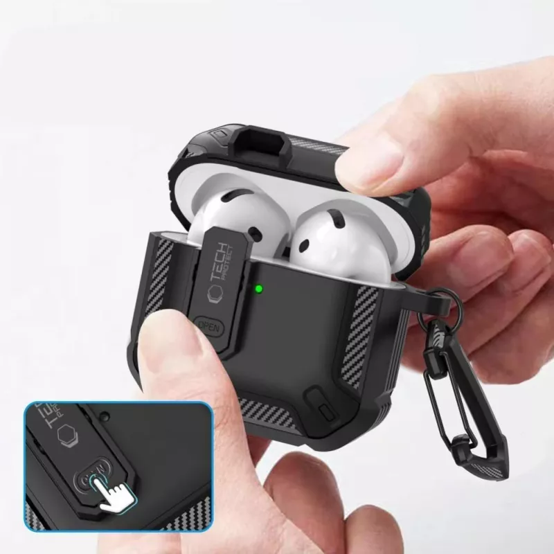 Tech-Protect Carbonox Θήκη για AirPods 4 - Μαύρο