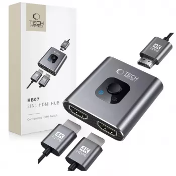 Tech-Protect HB07 Προσαρμογέας Hub USB-C 2-in-1 HDMI 4K 60Hz - Γκρι