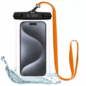 Tech-Protect Magmat Hybrid Case για Apple iPhone 15 Pro Max, Μαύρο/Πορτοκαλί, MagSafe-συμβατό