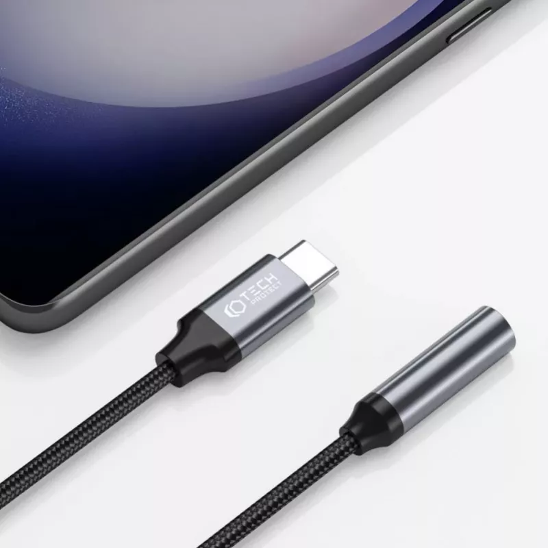 Tech-Protect Αντάπτορας Ήχου USB-C σε 3,5 mm Mini Jack (Υποδοχή) - Μαύρος