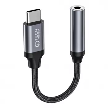 Tech-Protect Αντάπτορας Ήχου USB-C σε 3,5 mm Mini Jack (Υποδοχή) - Μαύρος