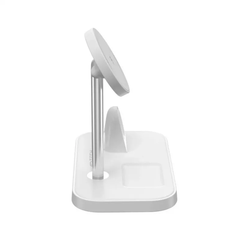 Μαγνητικός ασύρματος φορτιστής 3 σε 1 MagSafe Tech-Protect A22 QI15W, λευκό