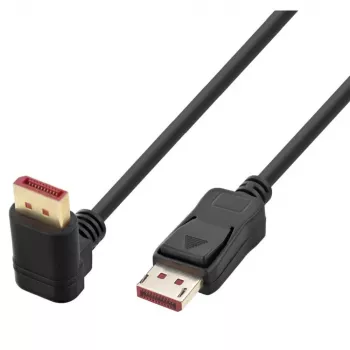 Techly Καλώδιο DisplayPort 1.4 M/M 4K@120Hz 2m Μαύρο Μονόπλευρα Γωνιακό ICOC-DSP-A14-020NT9