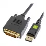 Techly ICOC-DSP-C12-010 DisplayPort 1.2 σε DVI-D 24+1 Ενεργό Καλώδιο Μετατροπέα, 1080p, 1m, Μαύρο