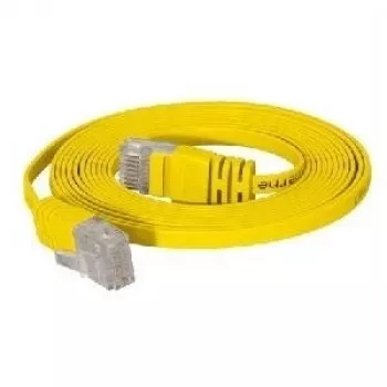 TECLINE Cat.6 U/UTP Επίπεδο Καλώδιο Κίτρινο Καλώδιο Patch 7,5m – Εξαιρετικά Επίπεδο για Κάτω από Χαλί & Σοβατεπί 77807y