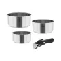 TEESA COOK EXPERT SINGLE HAND σετ μαγειρικών σκευών με αποσπώμενη λαβή, 7 τεμ., Ø20/24 cm, αντικολλητικό, επαγωγή, μαύρο